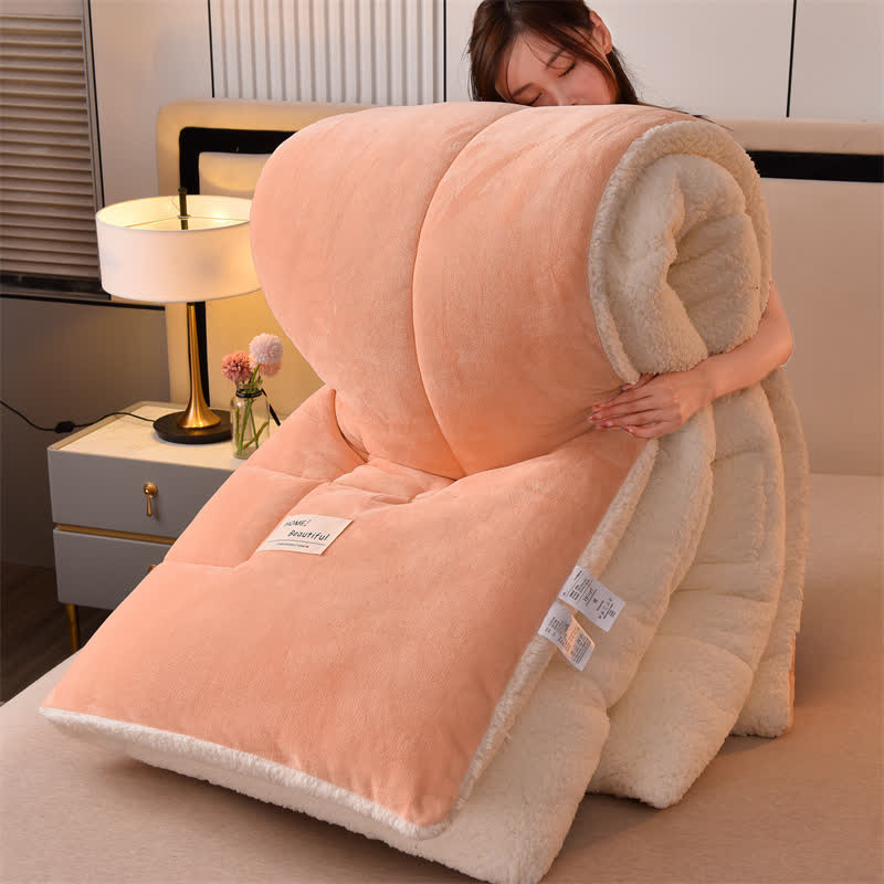 Couverture sherpa douce et unie avec couette