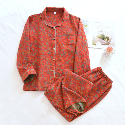 Ensemble de nuit en coton avec revers en pétales de rose