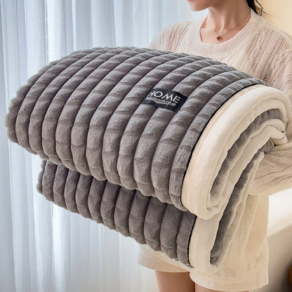 Couverture polaire douce avec texture à carreaux