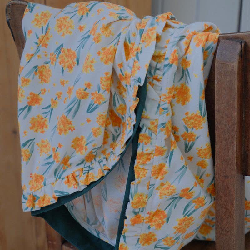 Chemise de nuit en pur coton brossé à motif floral