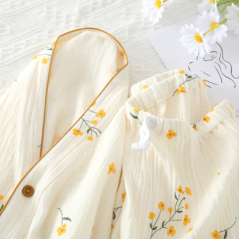 Rafraîchir – Ensemble pyjama kimono fleuri