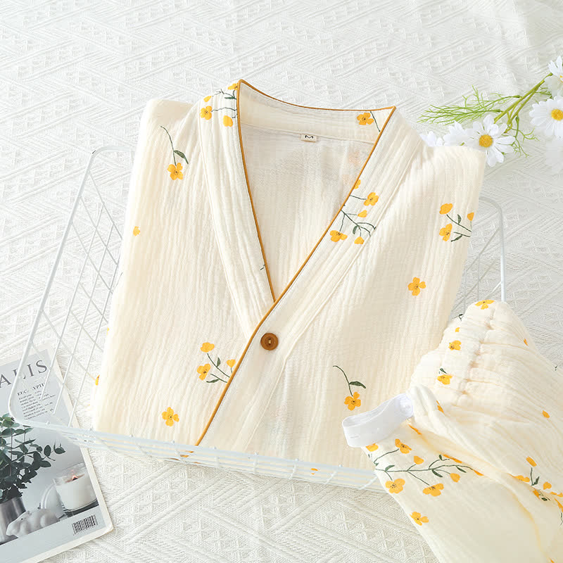 Rafraîchir – Ensemble pyjama kimono fleuri