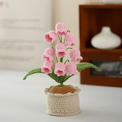 Ornement de pot de muguet tissé