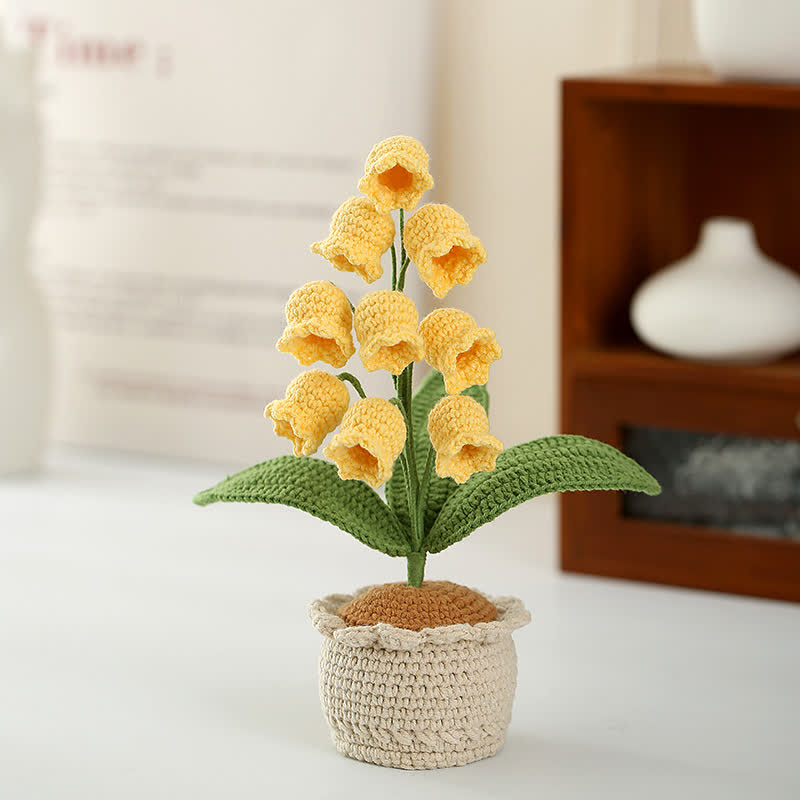 Ornement de pot de muguet tissé