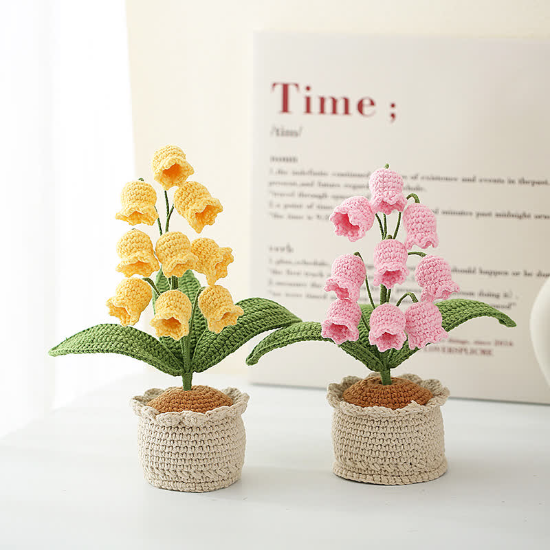 Ornement de pot de muguet tissé