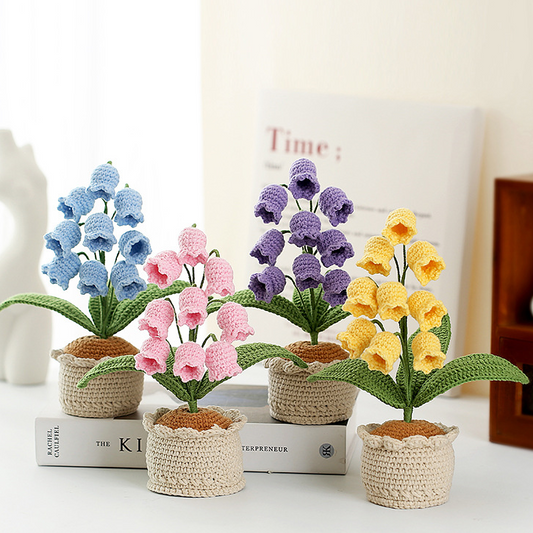 Ornement de pot de muguet tissé