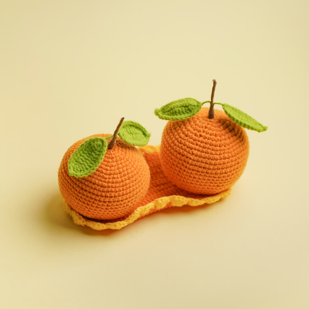 Paire d'ornements décoratifs tissés orange pour la maison
