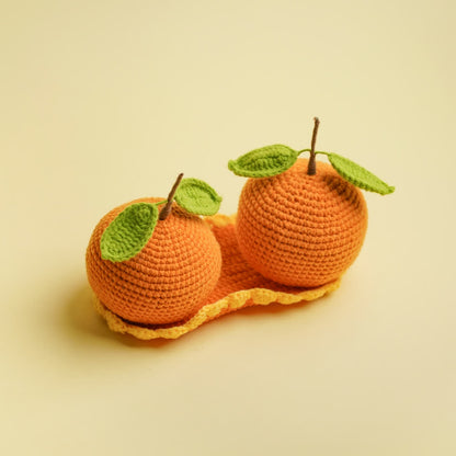 Paire d'ornements décoratifs tissés orange pour la maison