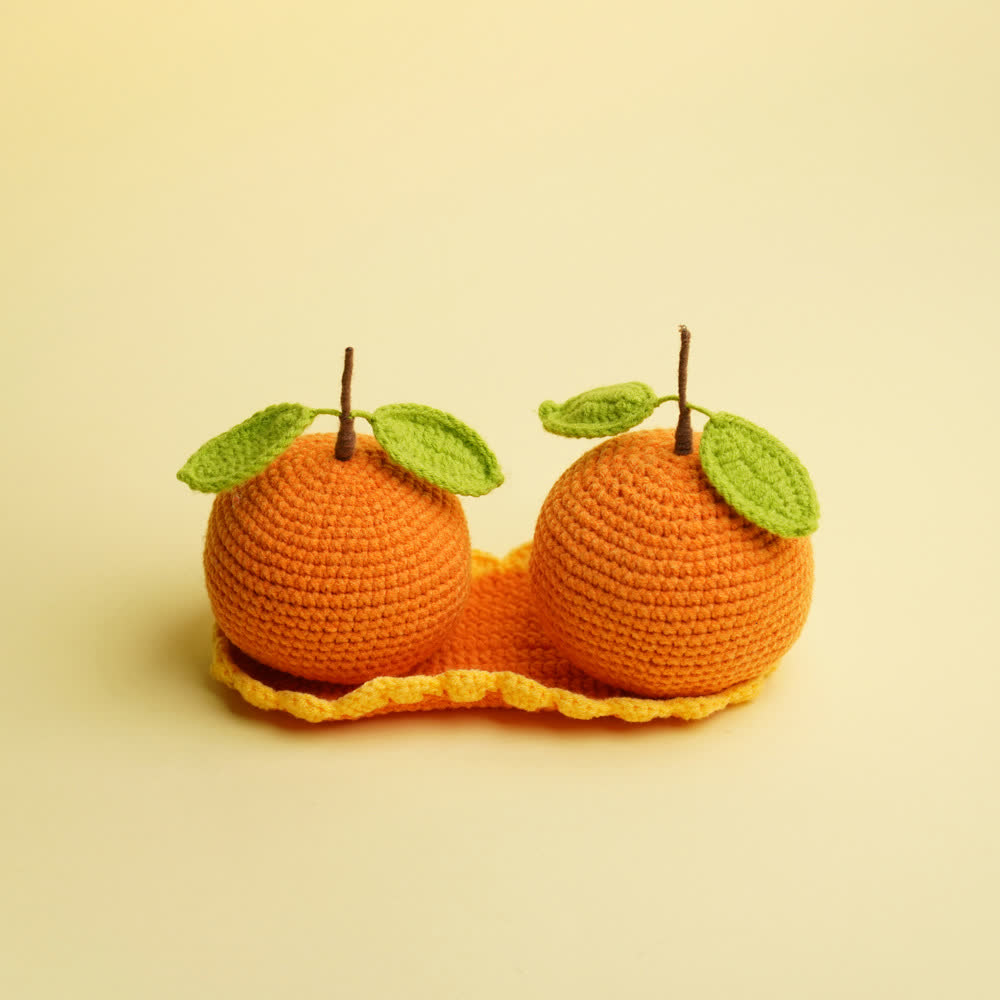 Paire d'ornements décoratifs tissés orange pour la maison