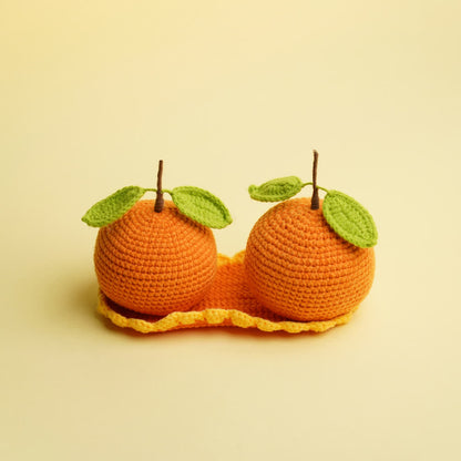 Paire d'ornements décoratifs tissés orange pour la maison