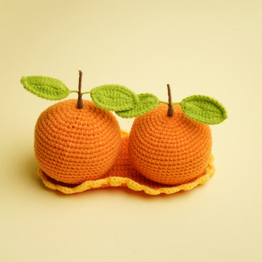 Paire d'ornements décoratifs tissés orange pour la maison