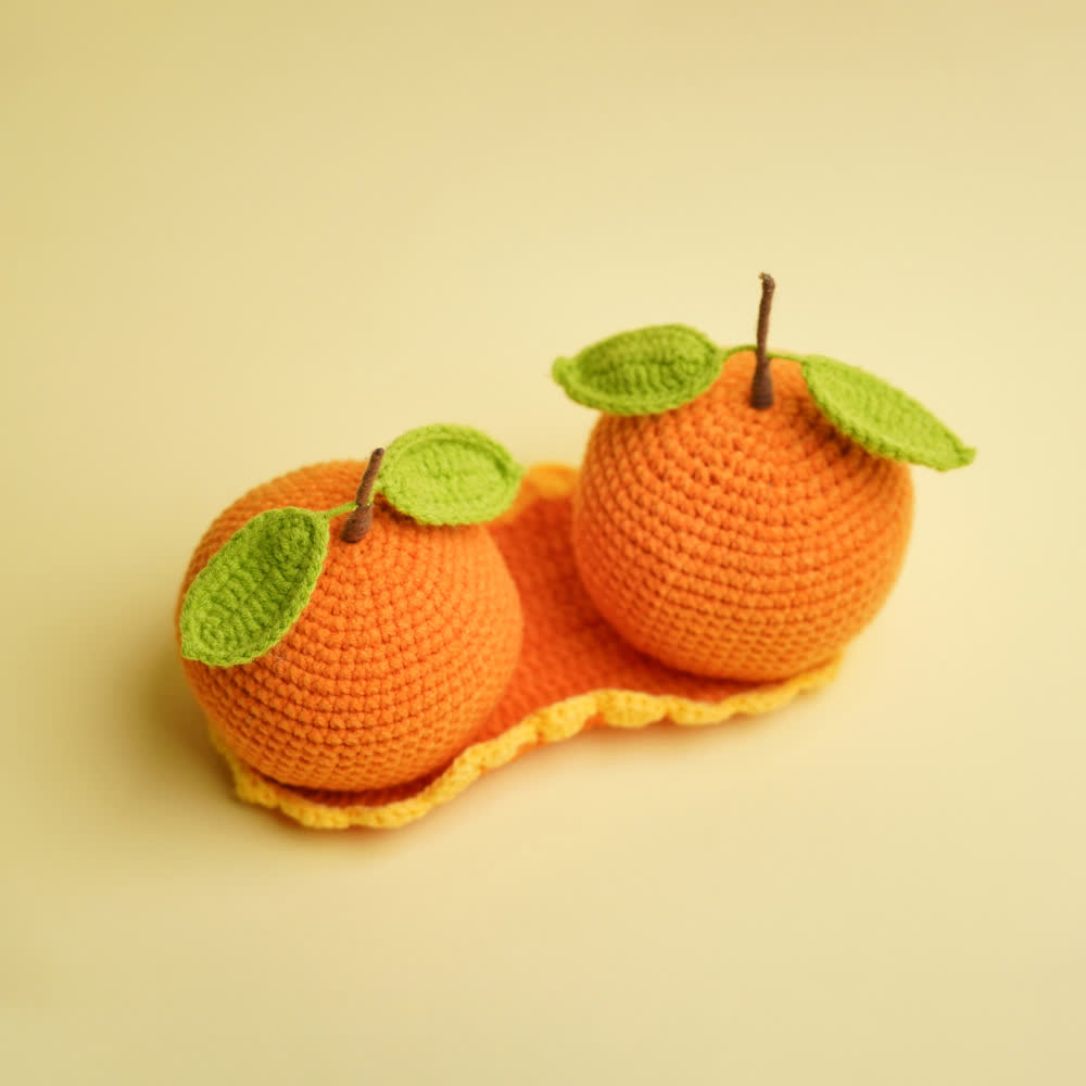Paire d'ornements décoratifs tissés orange pour la maison