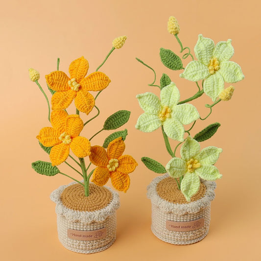 Ornement de fleurs tressées Clématite en pot