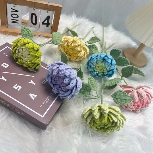 Ornement de bouquet de dahlias tissé à la main