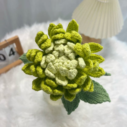 Ornement de bouquet de dahlias tissé à la main