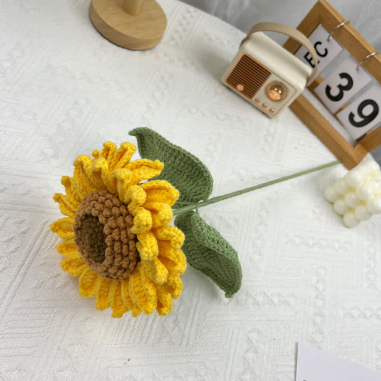 Ornement de bouquet de tournesols tissé de style ferme