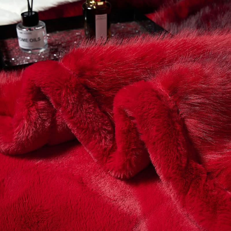 Couverture chaude avec dégradé de couleurs en fausse fourrure