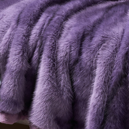 Couverture chaude avec dégradé de couleurs en fausse fourrure