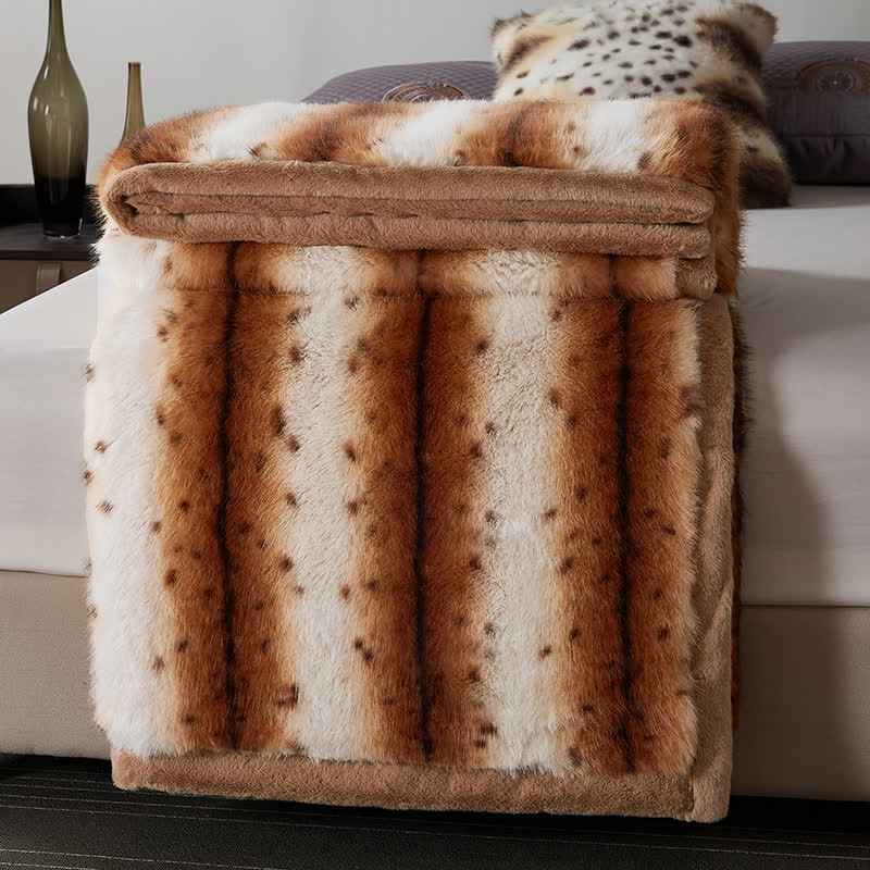 Couverture luxueuse en fausse fourrure double épaisseur