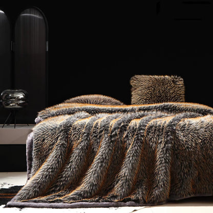 Couverture d'hiver douce et luxueuse en fausse fourrure