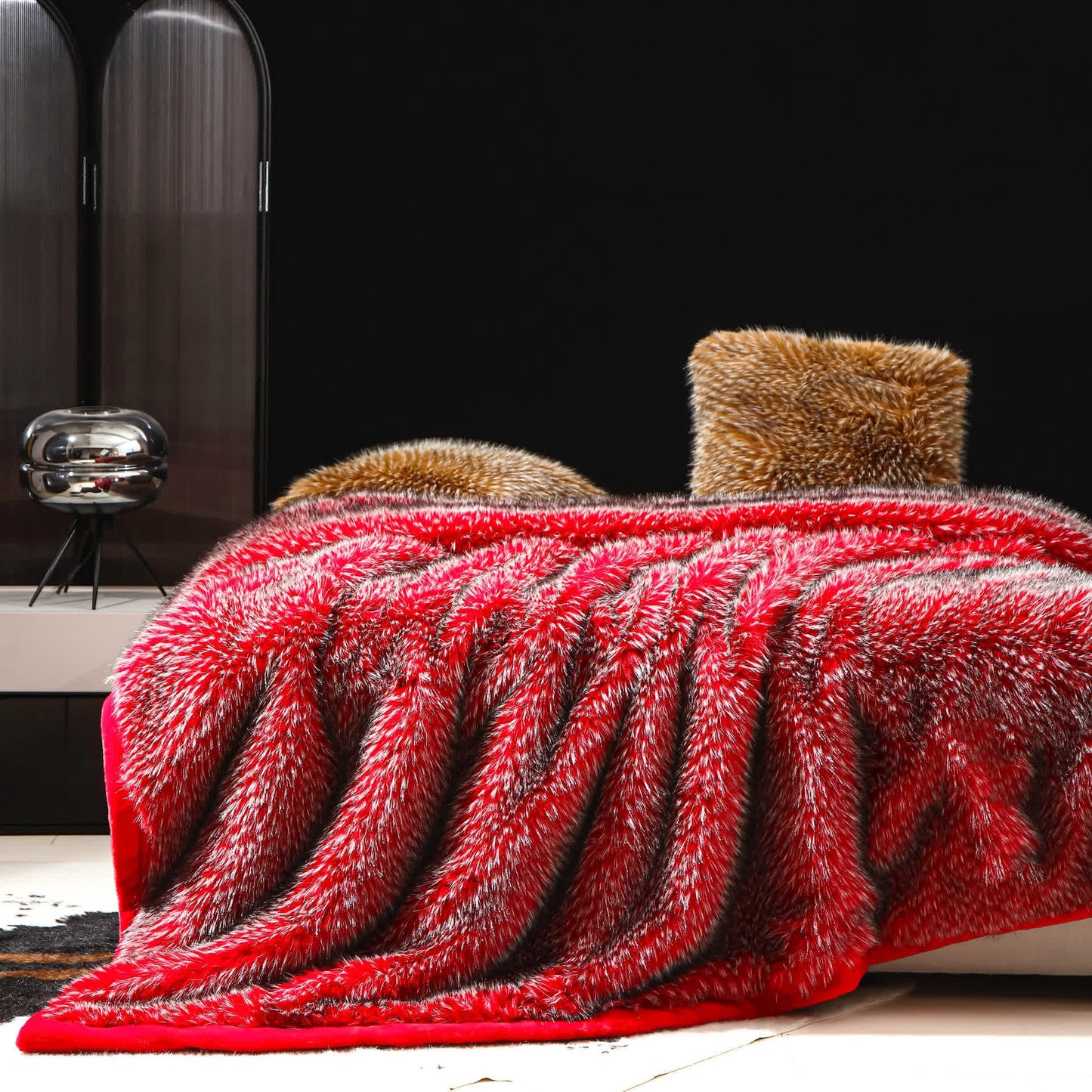 Couverture d'hiver douce et luxueuse en fausse fourrure