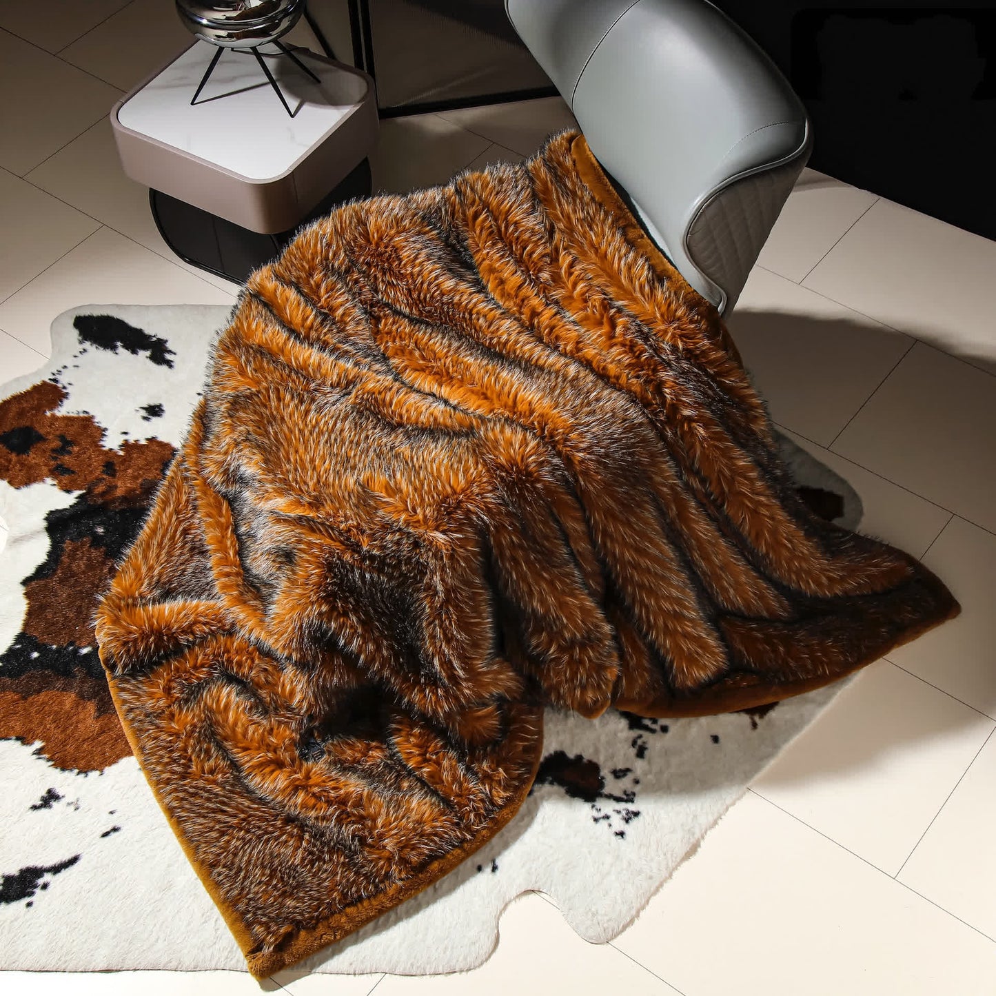 Couverture d'hiver douce et luxueuse en fausse fourrure