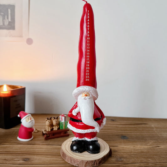 Bougie décorative en forme de chiffres représentant le Père Noël