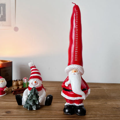 Bougie décorative en forme de chiffres représentant le Père Noël