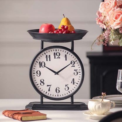 Horloge créative en fer, décoration de plateau de fruits