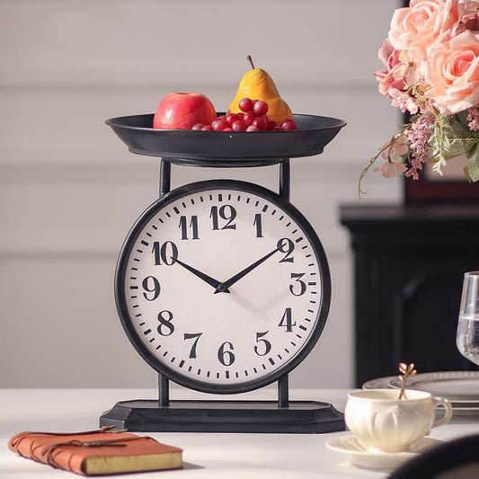 Horloge créative en fer, décoration de plateau de fruits