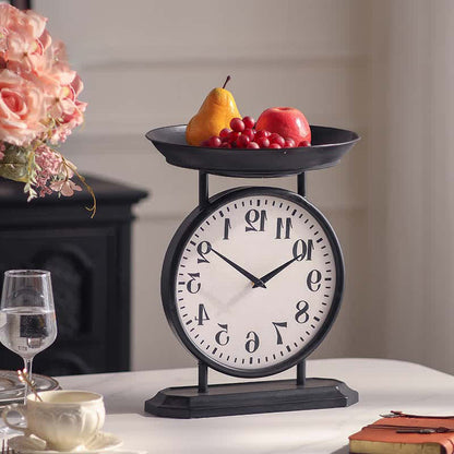 Horloge créative en fer, décoration de plateau de fruits