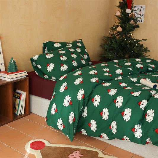 Parure de lit de Noël en coton doux (4 pièces)