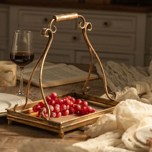 Plateau de rangement vintage en fer pour fruits à pain (2 pièces)