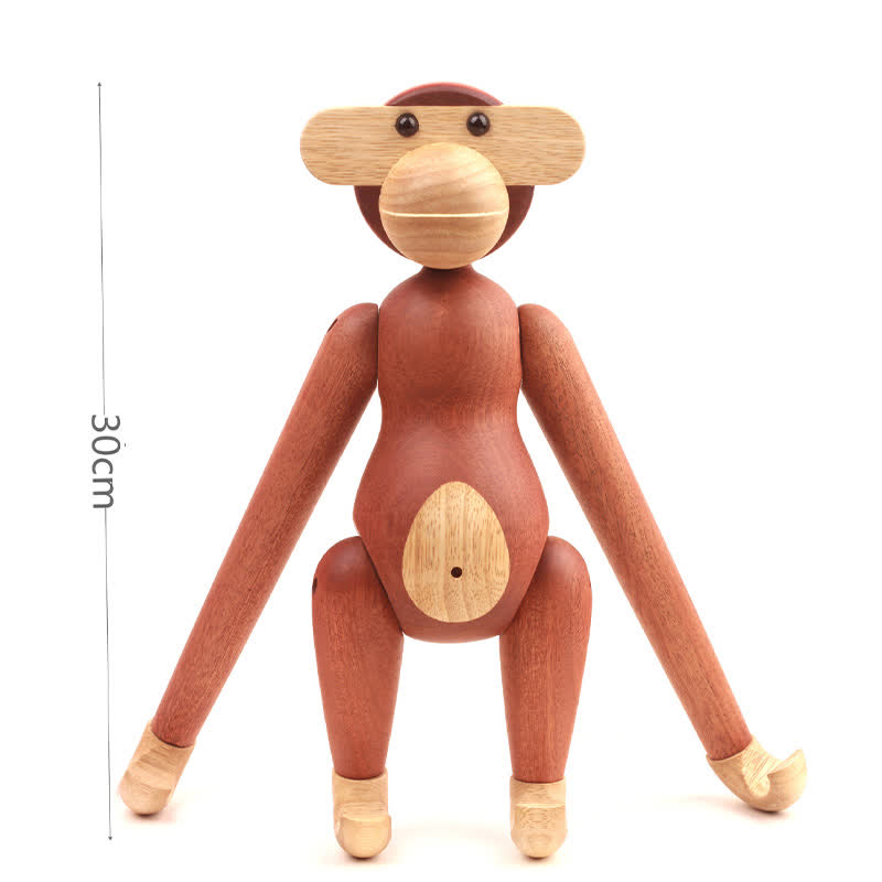 Poupée singe mobile décorative en bois massif