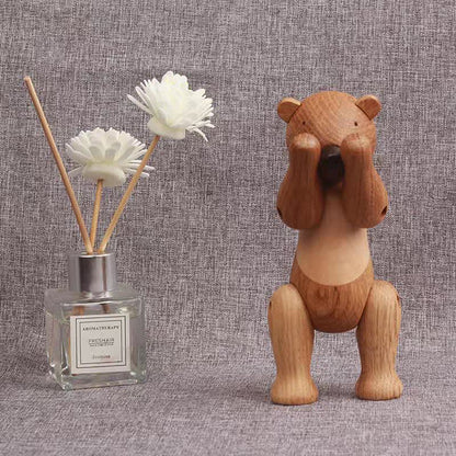 Poupée ours en bois mobile décorative