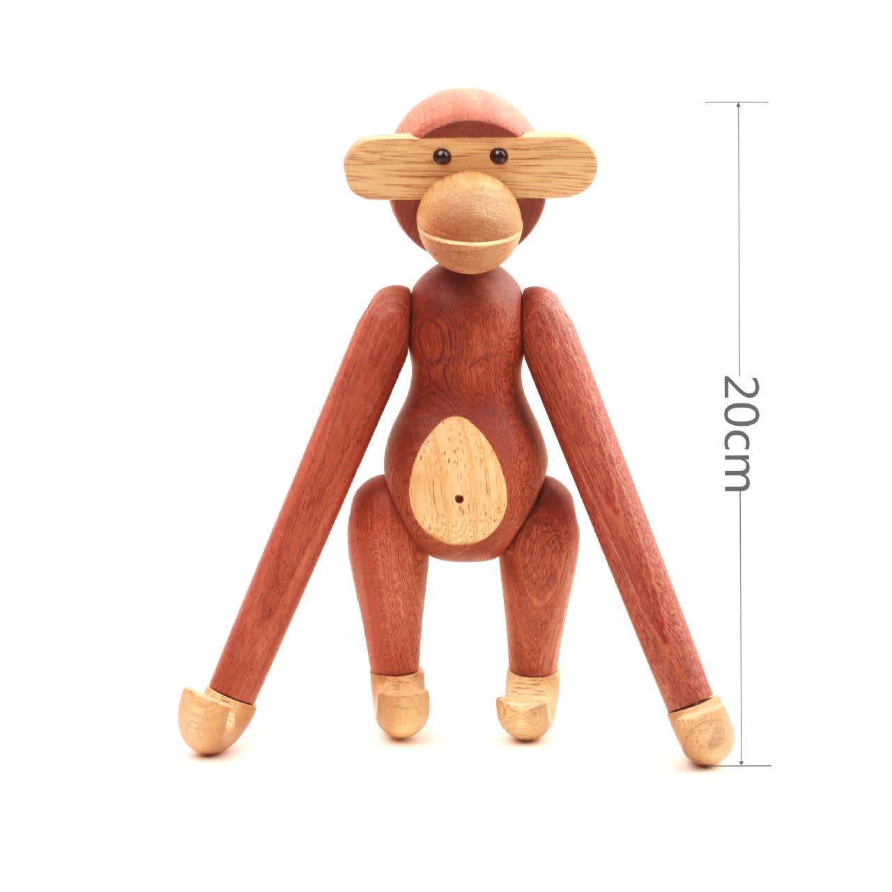 Poupée singe mobile décorative en bois massif