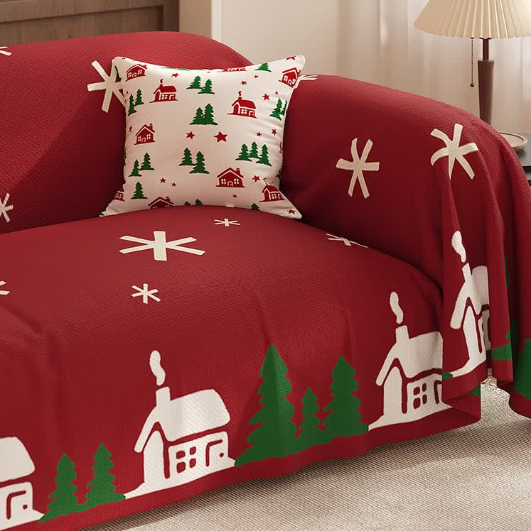 Housse de canapé douce et antidérapante pour Noël