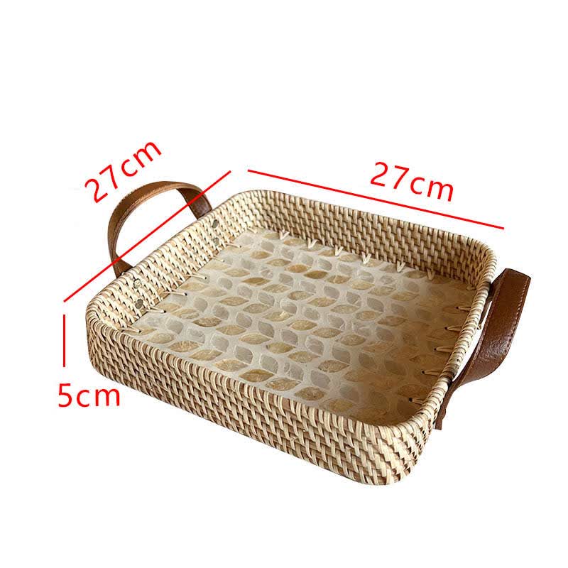 Panier de rangement en rotin tressé de style ferme