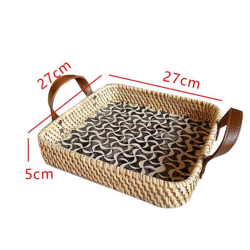 Panier de rangement en rotin tressé de style ferme