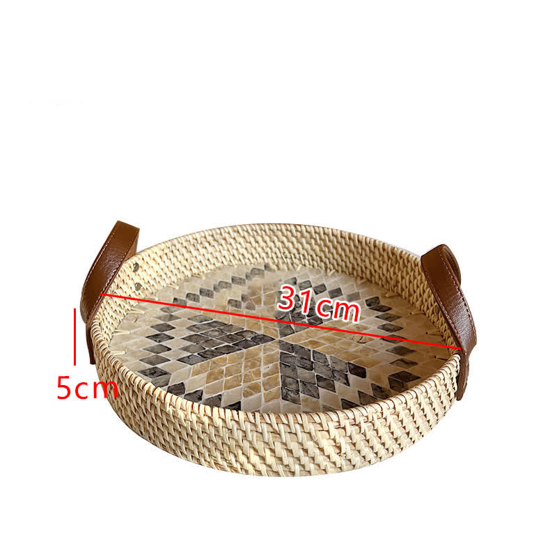Panier de rangement en rotin tressé de style ferme