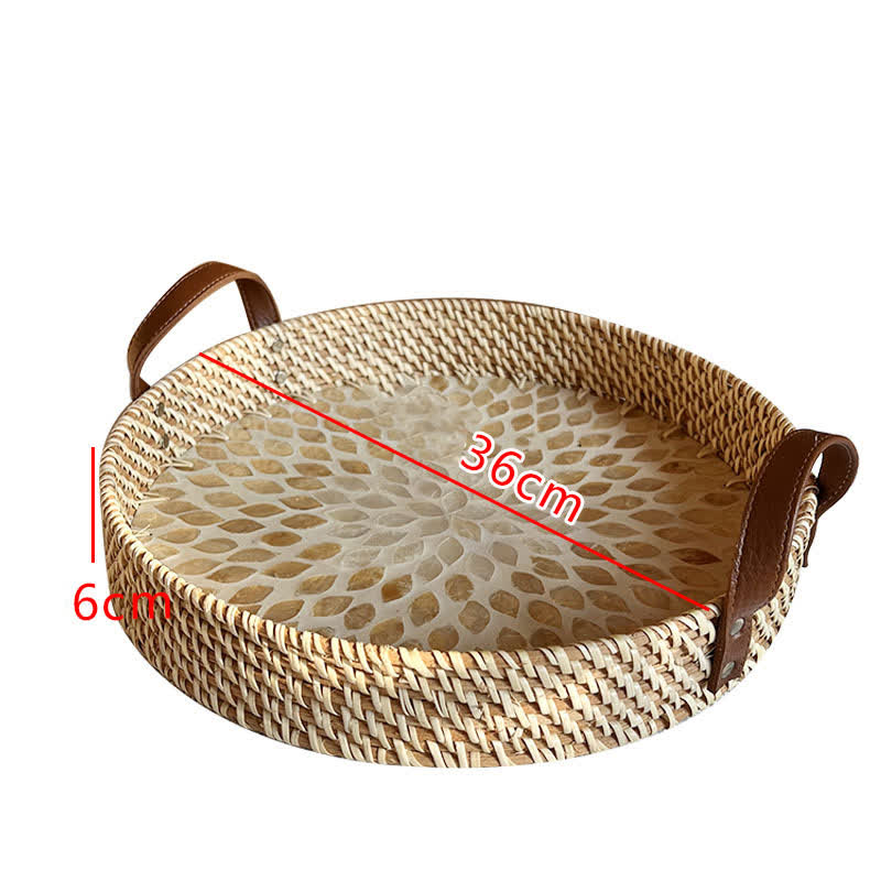 Panier de rangement en rotin tressé de style ferme