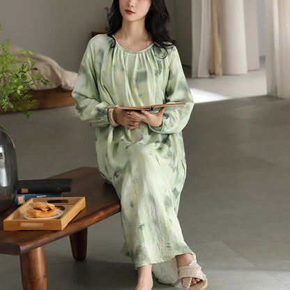 Chemise de nuit longue avec rembourrage de poitrine en coton