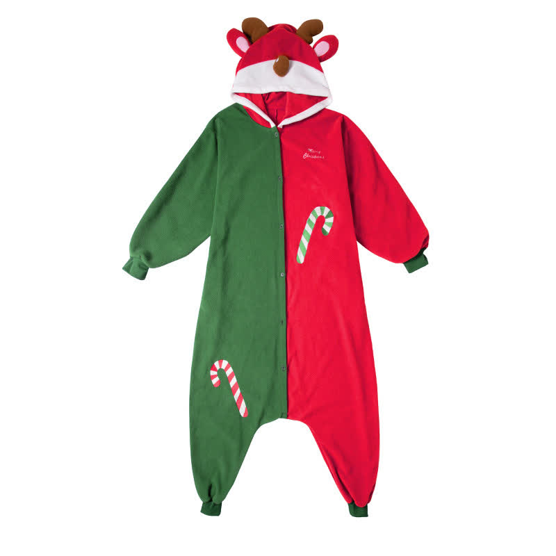 Pyjama de Noël amusant une pièce avec capuche