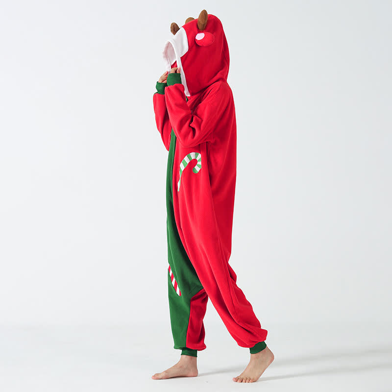 Pyjama de Noël amusant une pièce avec capuche