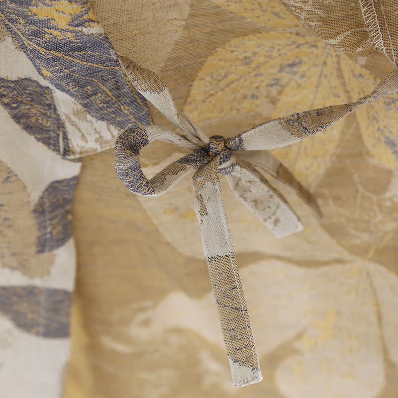 Peignoir en gaze de coton respirant à motif feuilles