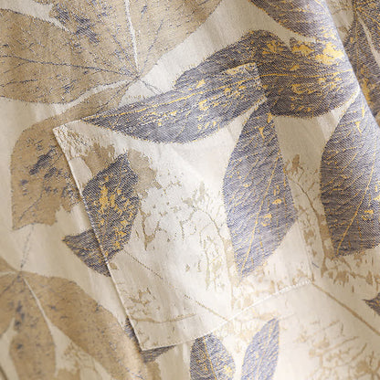 Peignoir en gaze de coton respirant à motif feuilles