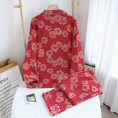 Ensemble de pyjama en coton jacquard Blooming Rose
