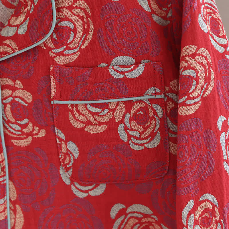 Ensemble de pyjama en coton jacquard Blooming Rose