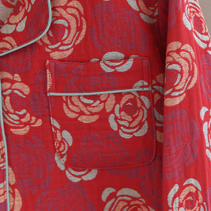 Ensemble de pyjama en coton jacquard Blooming Rose
