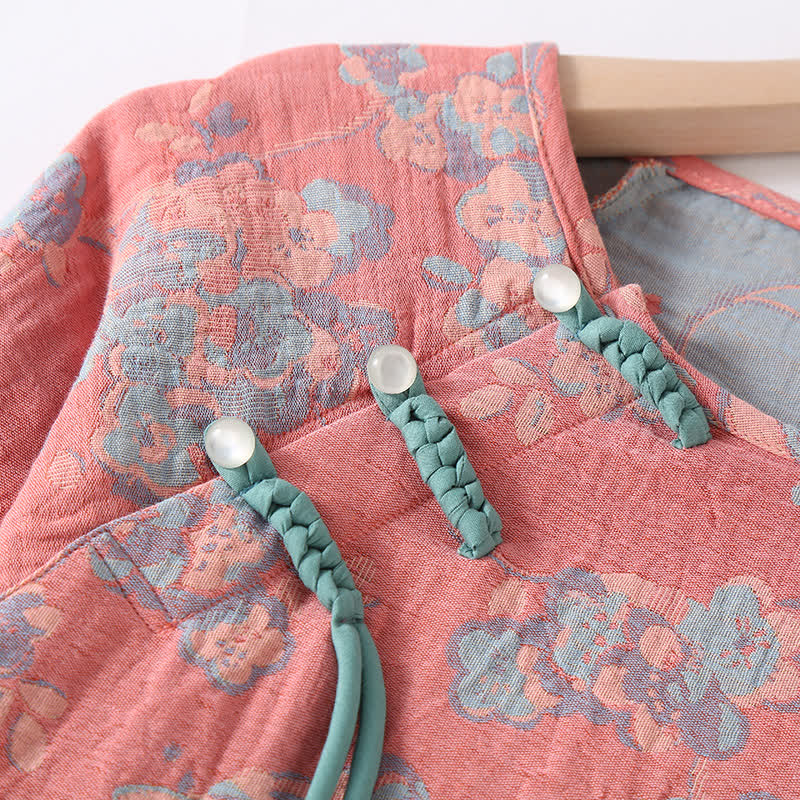 Ensemble pyjama en coton à motif floral, oiseau et grenouille
